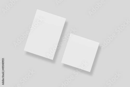 Blank paper for mockup. 3D Render © Eli