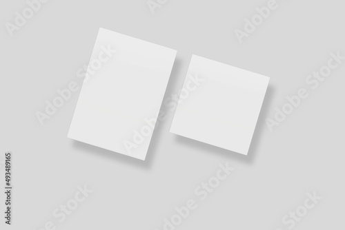 Blank paper for mockup. 3D Render © Eli