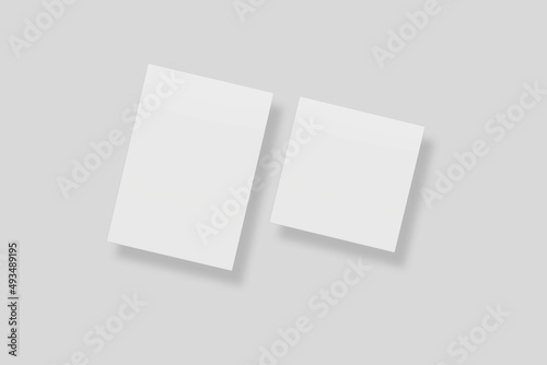 Blank paper for mockup. 3D Render © Eli