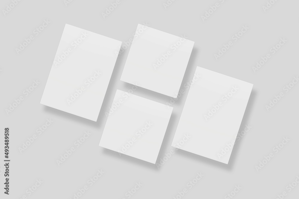 Blank paper for mockup. 3D Render Blank paper for mockup. 3D Render