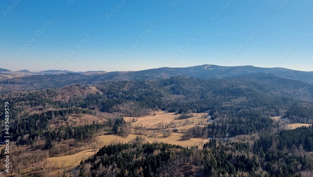 View from the top of the Sokoliki mountain in the Western Sudetes