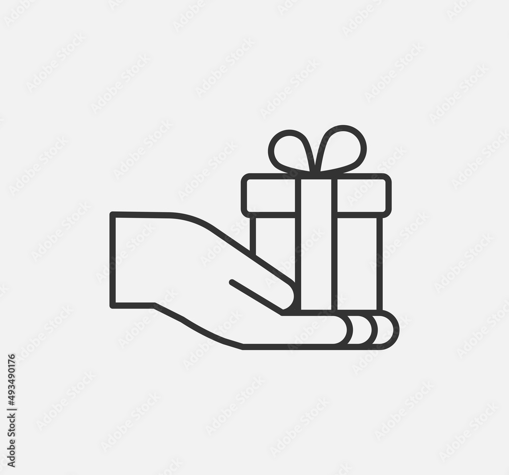 Gift box or present line icon set Gift box or present line icon set
