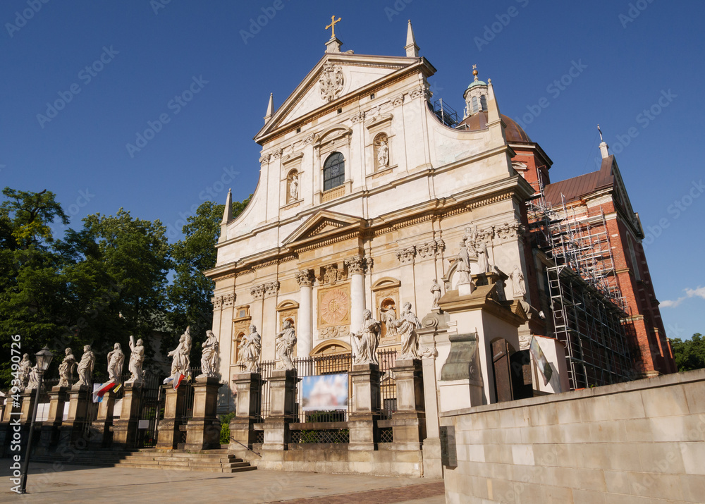 Obraz premium Saints Peter and Paul Church Kraków. Roman Catholic Baroque church located at Grodzka Street in the Old Town district of Krakow, Poland.