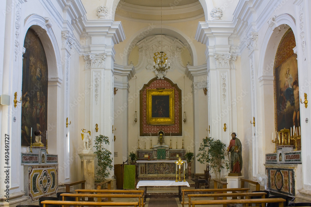Interior of Church of Sant Paolo in Syracuse, Sicily, Italy