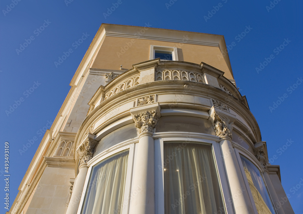 Beautiful building on Ortigia island in Syracuse, Sicily, Italy