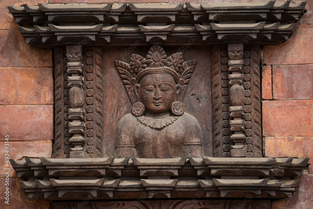 Kathmandu,Nepal - April 20,2019: Bhaktapur Durbar Square is royal palace of the old Bhaktapur Kingdom and it is declares of UNESCO World Heritage Sites.