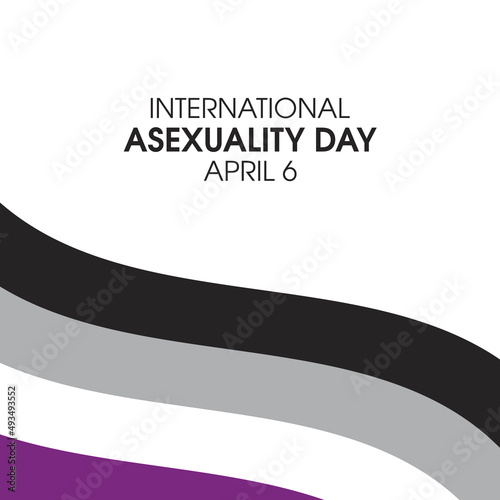 International Asexuality Day vector. Asexual waving pride flag icon vector isolated on a white background. Asexuality Day Poster, April 6. Important day photo