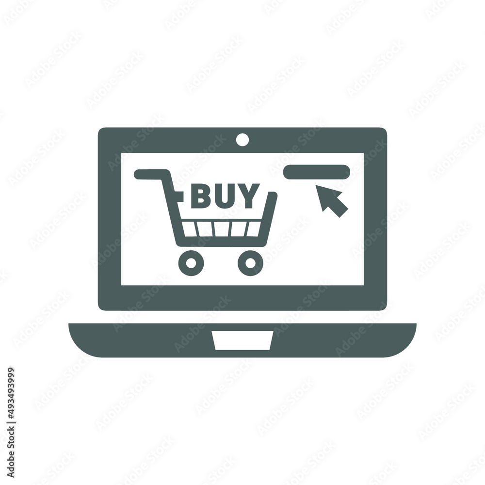 Shopping, ecommerce buy icon. Gray vector graphics. Shopping, ecommerce buy icon. Gray vector graphics.