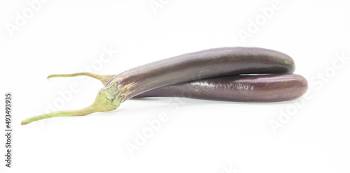 eggplant or brinjal isolated on white background,selective focus