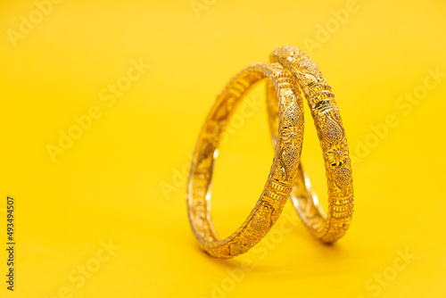 jewelry bracelet for women isolated on yellow background