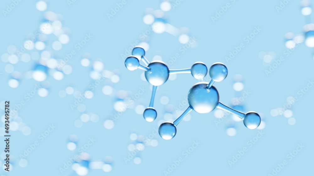 3D rendering of molecular structure background of Biotechnology - obrazy, fototapety, plakaty 