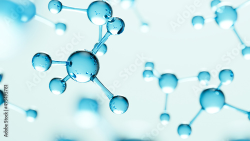3D rendering of molecular structure background of Biotechnology