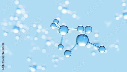 3D rendering of molecular structure background of Biotechnology