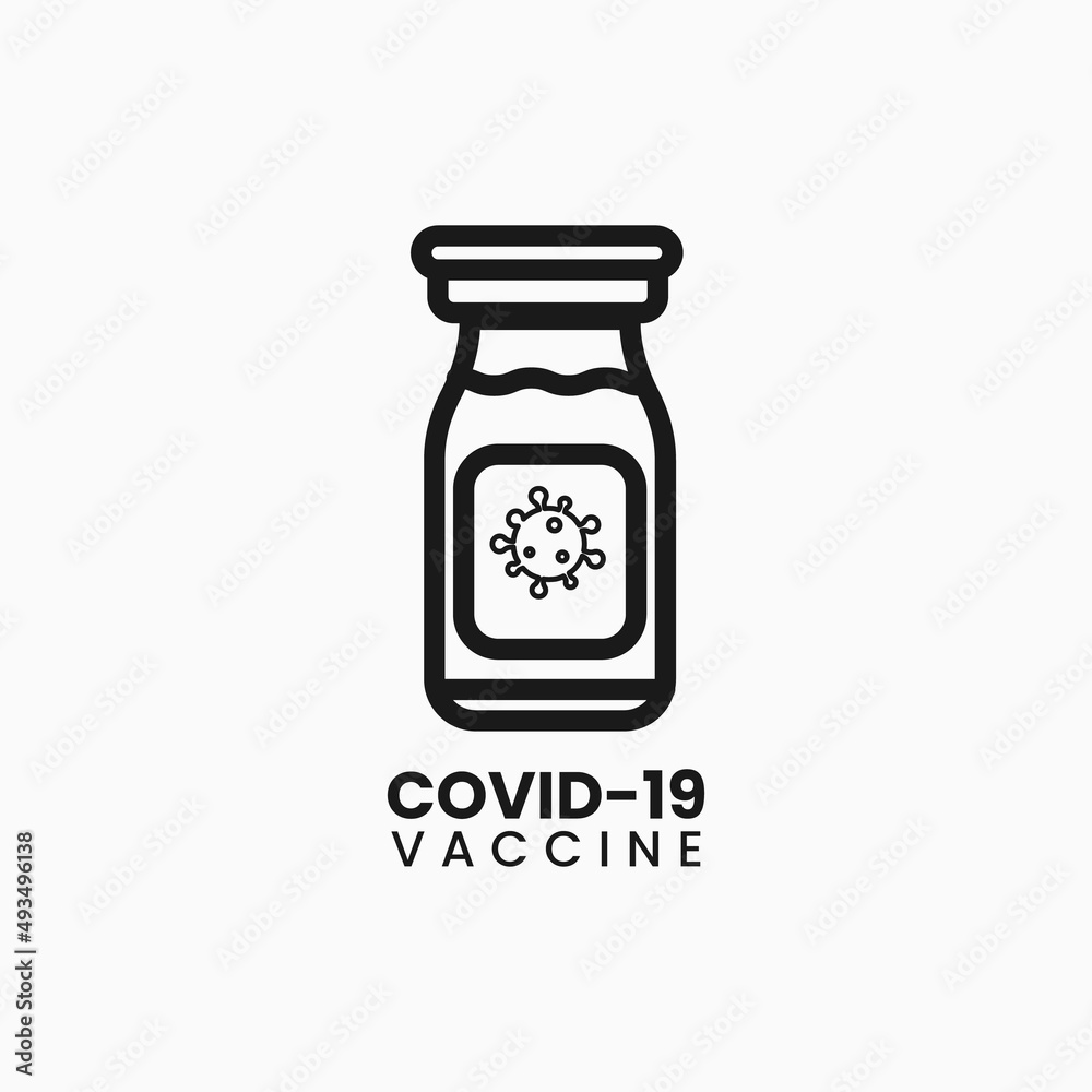 Vaccine line icon coronavirus. Corona virus symbol. Linear style coronavirus vaccine icon. Symbol template for graphic and web design collection logo vector illustration Vaccine line icon coronavirus. Corona virus symbol. Linear style coronavirus vaccine icon. Symbol template for graphic and web design collection logo vector illustration