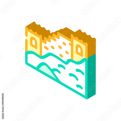 great wall of china isometric icon vector. great wall of china sign. isolated symbol illustration