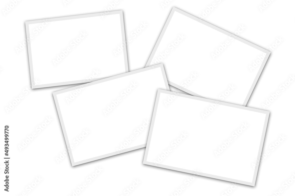 4 Rectangle photo frames set in white color with gray rectangular borders and a random layout. Used as a collage template to place your album pictures or photographs in an old classic photos look. 4 Rectangle photo frames set in white color with gray rectangular borders and a random layout. Used as a collage template to place your album pictures or photographs in an old classic photos look.