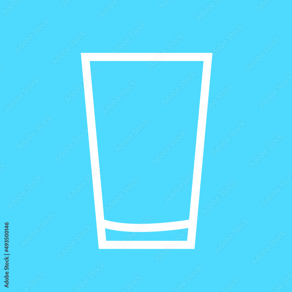Water glass icon illustration on a white background Water glass icon illustration on a white background