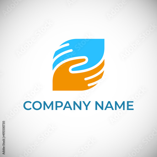 Charity logo design. People group and community logo design. Vector illustration