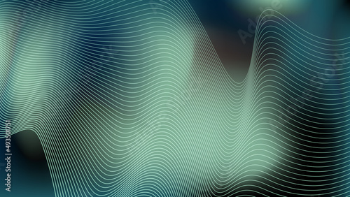 Gradient mesh and wavy lines blend wallpaper, abstract digital vector art.