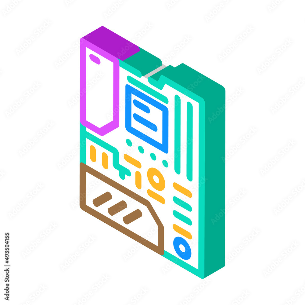 motherboard computer isometric icon vector. motherboard computer sign. isolated symbol illustration motherboard computer isometric icon vector. motherboard computer sign. isolated symbol illustration