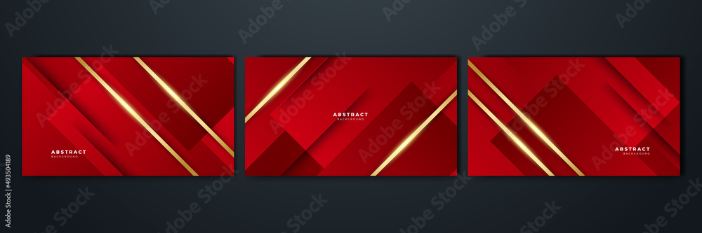 Set of abstract luxury elegant red and gold background Set of abstract luxury elegant red and gold background