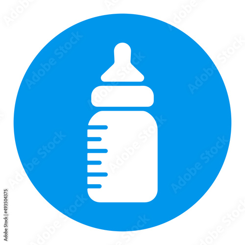 Baby feeding bottle vector glyph icon