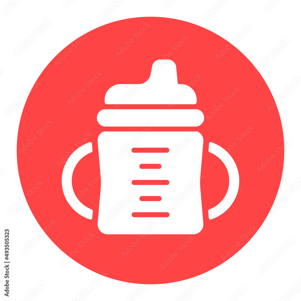 Toddler sippy cup vector glyph icon Toddler sippy cup vector glyph icon