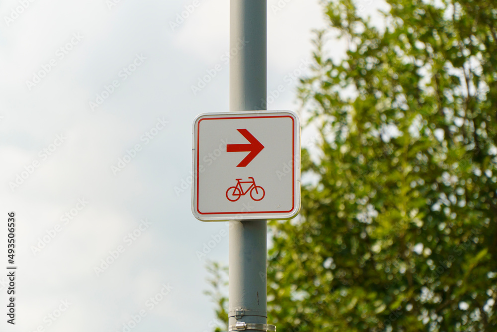 Straßenschild, Schild, Radverkehr, Radfahren, Radweg Straßenschild, Schild, Radverkehr, Radfahren, Radweg