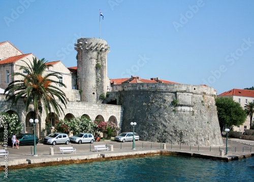impressive towers and defence wall of Korcula, Croatia