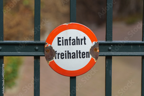 Einfahrt Freihalten Gitter Zaun Gatter Park Eingang