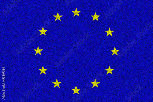EU. European Union. Flag of European Union. llustration of the flag of European Union. Horizontal design. Abstract design. Illustration. Map. Europe day.