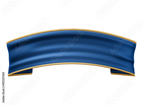 3d blue ribbon for composition