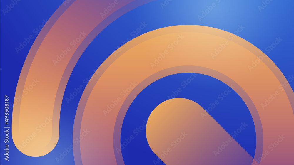 Obraz premium Abstract blue background with neon gradient of pink and orange yellow. Vector illustration