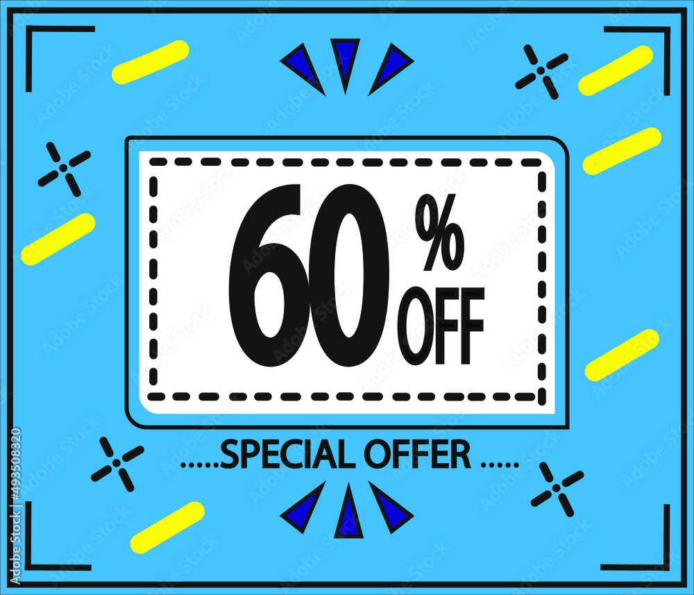 60% DISCOUNT. Special Offer Marketing Ad.
blue banner