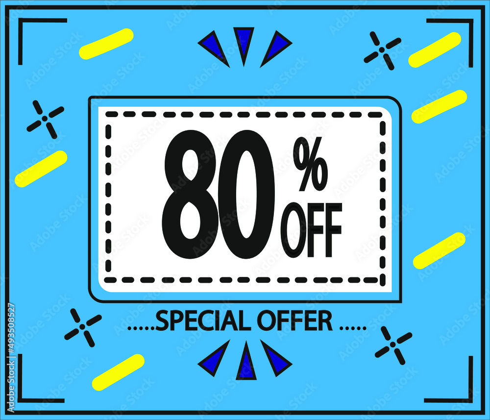 80% DISCOUNT. Special Offer Marketing Ad.
blue banner