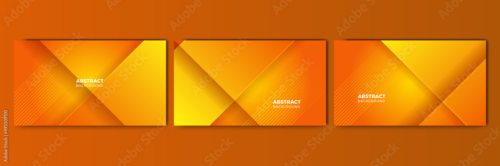 Set of abstract orange and yellow banner background Set of abstract orange and yellow banner background