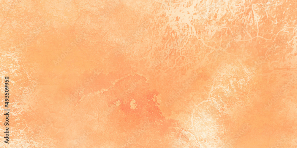 Fototapeta premium Yellow cracks and scratches, old rough orange plaster wall surface Artistic. Walls and backgrounds Cement brightly colored, old orange walls with black stains, areas caused by moisture.