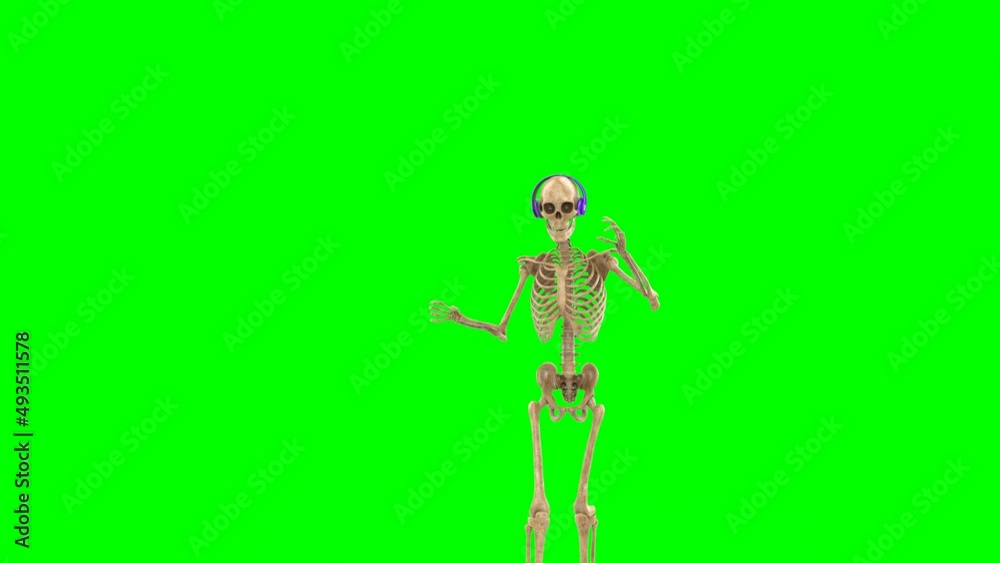 dj skeleton is dancing on chroma key background dj skeleton is dancing on chroma key background