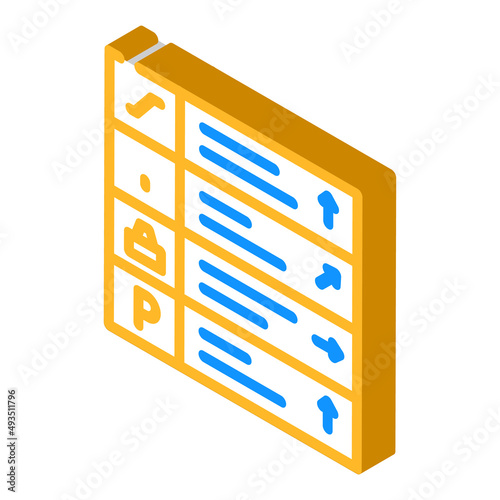 pointer direction isometric icon vector. pointer direction sign. isolated symbol illustration