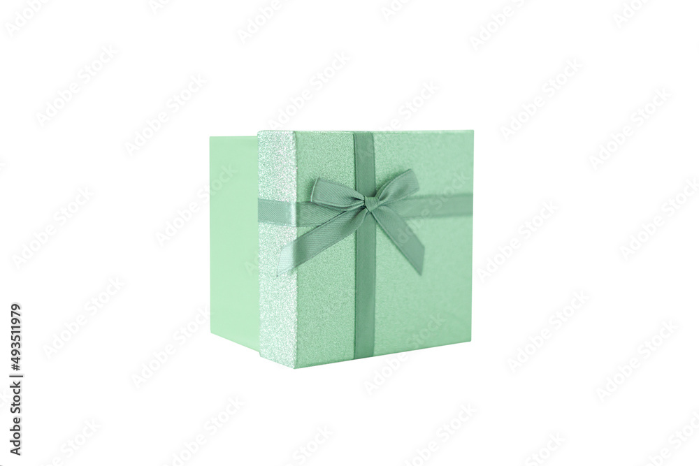 Gift box with a bow on a white background, isolated. Events and holidays. Christmas Gift box with a bow on a white background, isolated. Events and holidays. Christmas