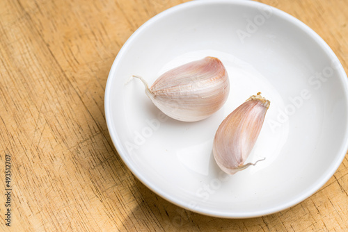 garlic on a white background