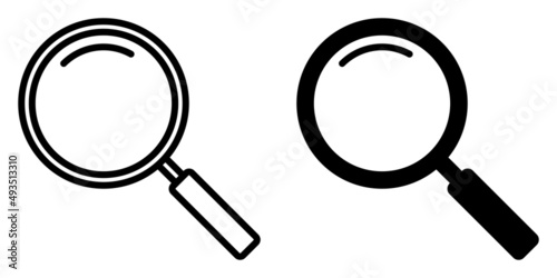 ofvs18 OutlineFilledVectorSign ofvs - magnifying glass vector icon . isolated transparent . magnifier loupe sign . black outline and filled version . AI 10 / EPS 10 . g11293 photo