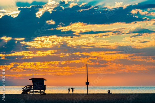 Lifeguard cabin on beach in Santa Monica