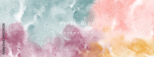 Vector watercolor horizontal universal background with copy space for text