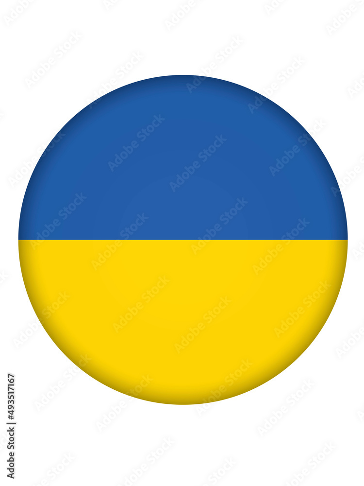 round button with Ukrainian flag