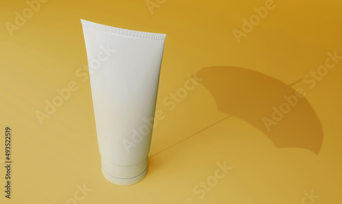 Sun protecttion,cosmetic makeup product or beauty skincare mockup.3d rendering photo