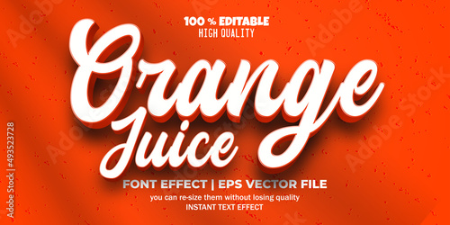 orange juice editable text effect