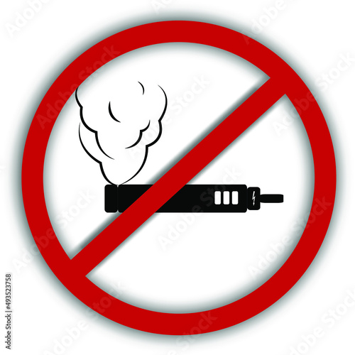 Vector image of a prohibition sign that prohibits smoking an electronic cigarette (vape)
