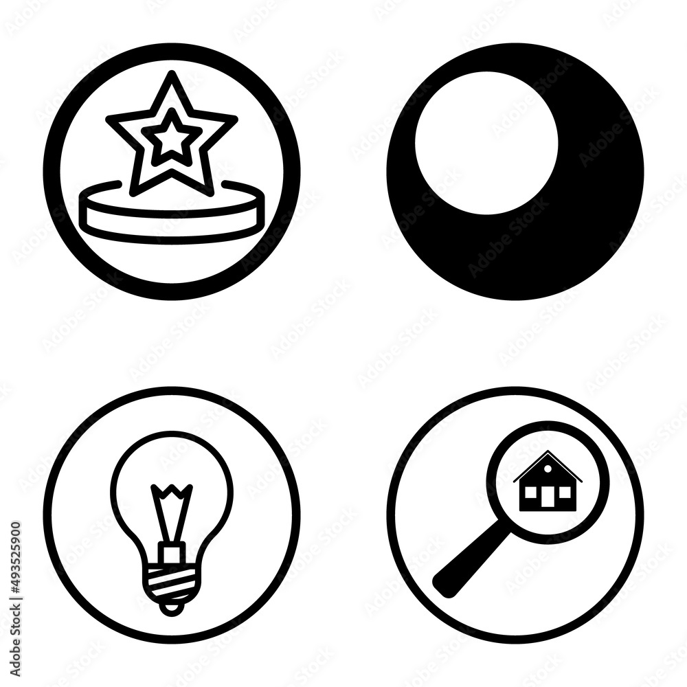 Fototapeta premium Circles1-2 Flat Icon Set Isolated On White Background