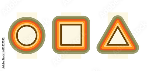 70s retro vintage 70s style stripes frame background poster lines. shapes vector design graphic 1970s retro background. abstract stylish 70s era line frame illustration